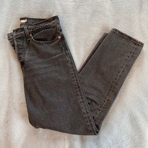 Grey washed Levi wedgie icon jean from Aritzia